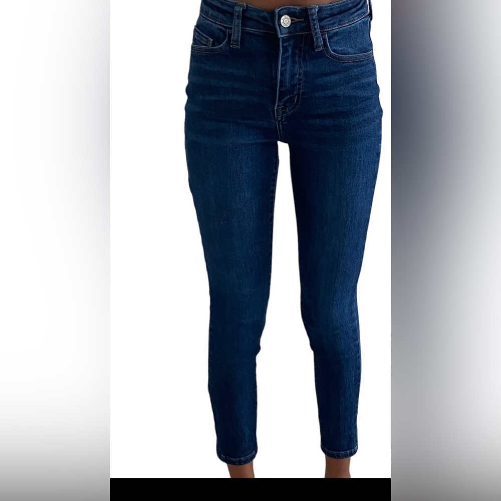 Klique B ankle dark wash skinny jeans.